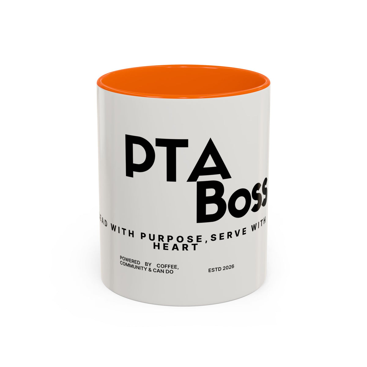 PTA Boss Coffee Mug — 'Lead with Purpose, Serve with Heart' Accent Mug (11/15oz)