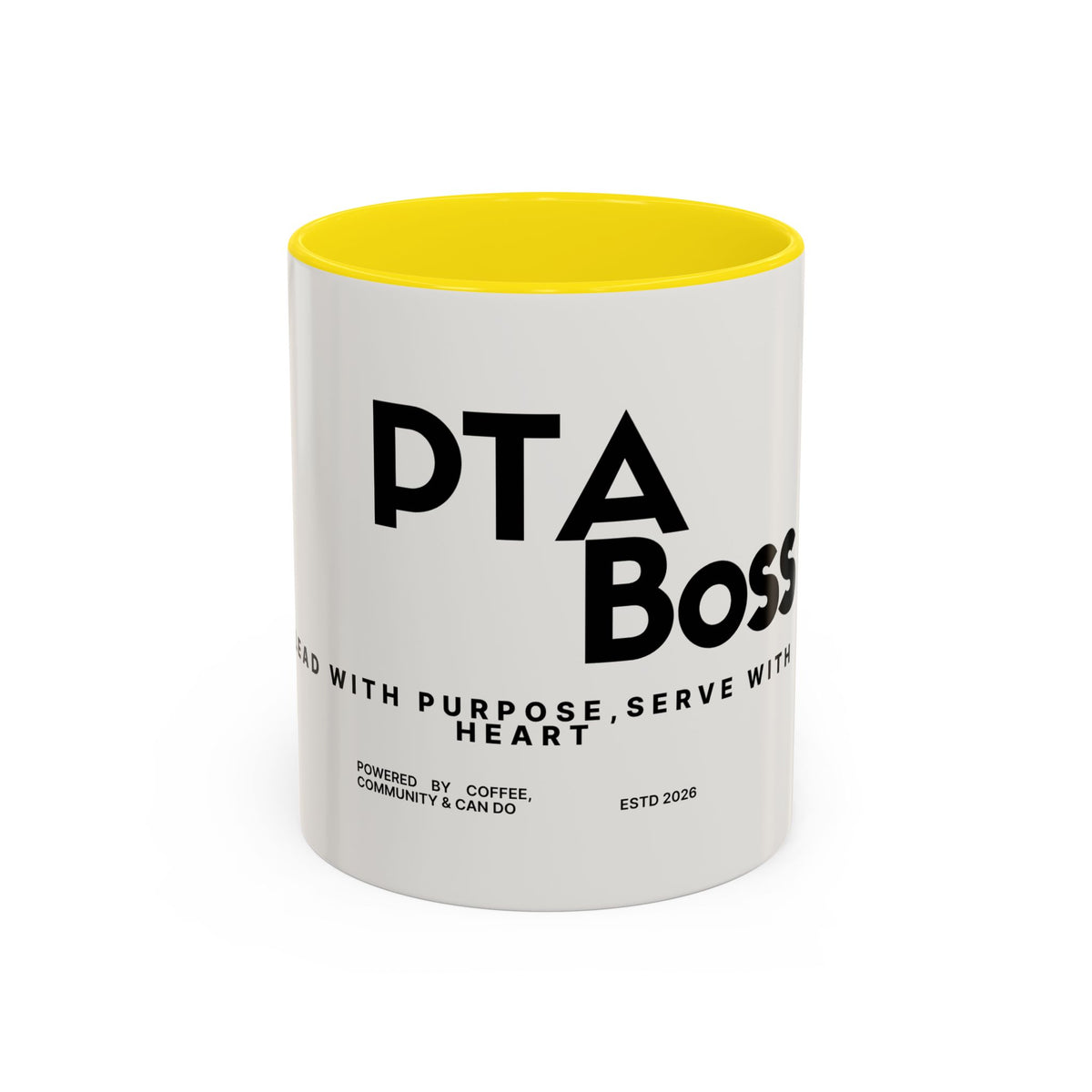 PTA Boss Coffee Mug — 'Lead with Purpose, Serve with Heart' Accent Mug (11/15oz)