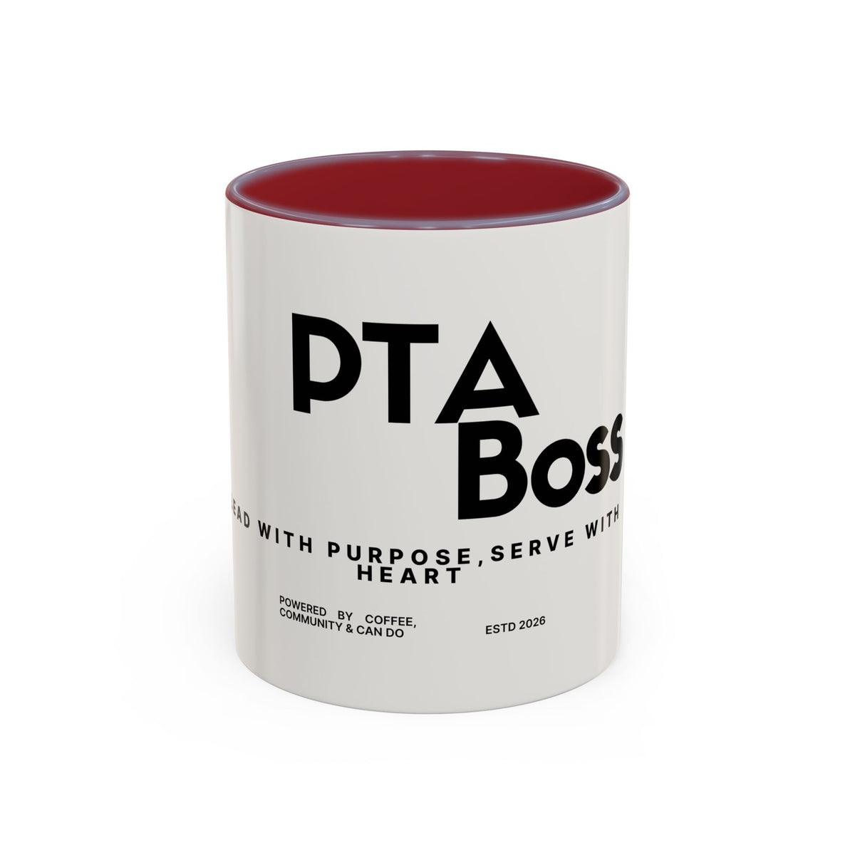 PTA Boss Coffee Mug — 'Lead with Purpose, Serve with Heart' Accent Mug (11/15oz)